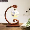 Tischlampen Qiseyuncai 2023 Chinese Redwood Lampe Vintage Palisander Massivholz Wohnzimmer Arbeitszimmer Keramik