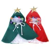 Dog Apparel Cat Cloak Christmas Star Fuzz Ball Pets Clothes Hooded Coat For Cats Dogs Decoration