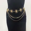 Bijoux de styliste de haute qualité, chaîne de taille polyvalente en métal pour femmes, visage souriant, ceinture de tournesol, chaîne de corps réglable