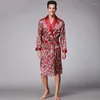 Slaapkleding voor heren V-NECK MANEN ZOMER PAJAMAS SET MANNELIJKE FAUX BATHROBES Nachtbedrijf Patroon Paisley voor Silk Satijn Senior gewaden Kimono