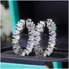 Hoop & Huggie High-Quality Sier Gold Earrings Women Wedding Party Hoop Earring Versatile Luxury Cubic Zirconia Jewelry Drop Dhgarden Ot7Sg