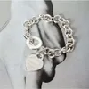 Tiffanyans Silver Bracelet Bangle t Classic Chain Fashion Design Love Hand Jewelry Ladies Live