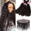 Bundles und Frontal Body Wave Bundles mit 13 x 4 Ear to Ear Frontal 3 Bundles mit Lace Frontal 100 % brasilianisches Echthaar-Webart, natürliche Farbe Greatremy SALE