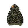 AAA-kwaliteit Shark-hoodie voor heren en dames, camouflage, sterrenhemel, dubbele hoed, katoenen borduursel, cartoonprint, aap-hoodie met rits