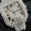 Moissanite Cartis Novo Relógio Vvs Iced Out Relógio de Pulso Passar Diamantes Teste Eta Luxo Relógios de Safira Rosa Ouro Prata Automático Tem Logotipo