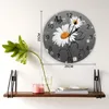 Wall Clocks Yellow Daisy Butterfly Bubble Gray Clock Modern Design Living Room Decoration Mute Watch Home Interior Decor