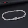 Chain Oevas 100 ٪ 925 Sterling Silver 3mm تم إنشاؤها الماسي الأحجار الكريمة سحر الزفاف تنس سوار فاخر المجوهرات الجملة Dropship 230419