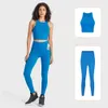 Lu Align Donna Completi da donna Set Senza cuciture Abbigliamento da palestra Fitness Sport Limoni Reggiseno a vita alta Leggings 2 pezzi Abiti da corsa Abbigliamento da allenamento Sport Lemonswear Lemon Lady Gry