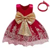 Girl's Dresses 1-5Y Baby Kids Princess Dress For Girls Fancy Wedding Dress Sleeveless Sequins Party Birthday Baptism Dress Pageant Baby Dress 230419