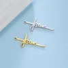 Charms 5st/Lot rostfritt stål Jesus korsar för smycken som gör grossisthalsband armband religiösa hängen diy tillbehör