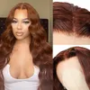 Klaiyi Body Wave #33B Reddish Brown Lace Front Wig 13x4 Human Hair Baby For Women Burgundy #99J Super Saving