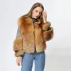 Damen Pelz Faux Luxus Mantel Ankunft Frauen Kurze Echte Rote Jacke Mit Nerz Winter MJFFC26 231118