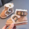 Boots vinter barn äkta läder snöstövlar spädbarn baby flicka skor varma småbarn sneakers mode pojkar barn stövlar csh1222 231118