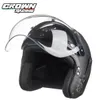 Helmy rowerowe Crown Racing Retro Motorcycle Helmet Men's 3 4 Otwarte Off Road Zintegrowana kropka 231118