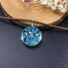 Pendant Necklaces Women Girls Dried Flower Necklace Transparent Glass Jewellery Retro Accessories