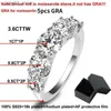 Anéis de casamento Smyoue 18k banhado 3.6CT todos os anéis de moissanite para mulheres 5 pedras espumantes diamante aliança de casamento S925 joias de prata esterlina GRA Q231120