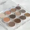 Paleta de sombras de ojos transparente de 12 colores brillos mate de leche mate té tierna color comodidad círculo de sombra de ojos contraria maquillaje