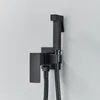 رؤساء دش الحمام Quyanre Matte Black Bidet Faucet Solid Brass Ducha Ducha Higienica Myt