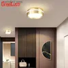 Luzes de teto moderna lâmpada de teto acrílico escada led lustre quarto iluminação estilo simples pendurado luminária dourada luzes do corredor q231120