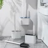 Toiletborstels houders muur hangen met houder met lange handige siliconen zachte borstelharen wc reinigingsbadkamer accessoires