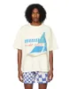 Дизайнерская модная одежда Футболки Футболки в стиле хип-хоп Rhude High Street American Summer Sailing Slogan Футболка с коротким рукавом с принтом Мужская женская свободная уличная одежда