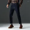 Jeans da uomo Tannino rosso Retro Industria pesante Pantaloni in denim di colore primario Tubo dritto di fascia alta Micro cono allentato Slim