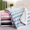 Blankets 100X120cm Cotton Stripes Cable Knitted Blanket Winter Thick Weighted Sherpa Knitting Kids Sofa Throw