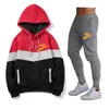 Nuovi uomini moda felpe con cappuccio felpa pantaloni della tuta tuta stampa di marca set di abbigliamento sportivo tuta pullover da uomo set taglie forti