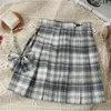 Work Dresses Two-piece Set Long Sleeve White Shirt Japan JK Plaid Skirt Students Bow Short High Waist Pleated Skirts Women Spring Suits