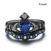 Band ringen charme paar ring mens RVS Keltische draak ringen blauwe Zirkoon Womens sets Valentijnsdag trouwring Je Dhgarden Otzbh