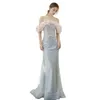 Runway Dresses Light Grey Blue Celebrity Dress Off Shoulder Shining Luxury Beaded Sequins Pink Organza Wedding Party Prom Evening Gowns