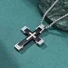 Chaînes Punk personnalité croix Christ jésus pendentif collier en acier inoxydable lien chaîne byzantine hommes lourds bijoux cadeau