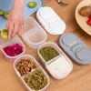 Storage Bottles Refrigerator Box With Lid Double Grid Food Container Fridge Organizer Fresh-keeping Sealed Kitchen Accessories