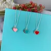 High Quality Jewelry Popular Edition S925 Sterling Silver Heart Charm Drop Glue Set Diamond Love Necklace Christmas