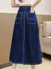 Skirts Denim Pleated Skirt Women Korean Fashion Irregular Harajuku Vintage Ladies Casual High Waist Aline 231118