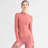 2023 New Yoga Women's Sports Coat with Zipper Pocket Cardigan Tight Fit Long Sleeves Show Slim Leisure Fashion