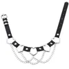 Choker Punk Coeur Collier Avec Chaîne Goth Mignon Accessoires En Cuir Chocker Esthétique Grunge E Fille Collier Kawaii Cou Bijoux