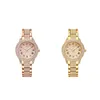 Orologi da polso 2023 Orologi da donna Set di braccialetti per orologi in oro rosa alla moda Set da donna in acciaio inossidabile cinturino in argento al quarzo femminile