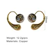 Stud Droplet Ball Metal Earrings for Women's Copper Designer Style Retro Luxury New Fashion Party Jewel Girl Gift C1187 231120