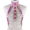 Taille chaîne ceintures holographique corps chaîne harnais Top Punk femmes Holo arc-en-ciel taille bijoux Festival Rave tenue Designer ceinture femmes 230419