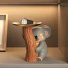 Decorative Objects Figurines Creative Koala Figurine Tray Key Storage Box Porch Home Decoration Room Tabletop Ornament Resin Animal Sculpture Cute Gift 231120