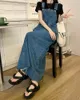 Casual Dresses SML Women Lose Ladies Vintage Long Denim Dress Female Tassel Spaghetti Strap Jeans (78913