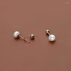 Studörhängen 2 datorer Rostfritt stål Imitation Pearl Ear Studs för kvinnor 3/4/5/6/7mm Tragus Brosk Piercing Smycken