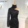 Serene Hill – robe de soirée dorée, asymétrique épaule dénudée, Sexy, design de soirée, paillettes scintillantes, luxueuse, formelle, LA60966, 2023