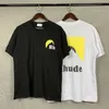 Designer modekläder T-shirts Hiphop T-shirts Rhude Klassiskt solnedgångstematryck High Street Lös t-shirt i bomull sommar Streetwear Toppar Sportkläder