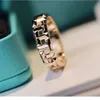 Pierścienie opaski podwójny pierścień szterling sier platowany złoto szerokość tej samej pustej kraty pierścień rąk biżuteria10c