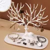 Smyckeslådor Creative Antlers Display Stand Earrings Halsband Hängande rack Pendant Armband Ring Organiser Holder Make Up Tray 231118