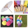 Umbrellas 20/30/40/60Cm Quality Chinese Japanesepaper Parasol Paper Umbrella For Wedding Bridesmaids Party Favors Summer Sun Shade K Dhhmt