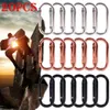 5 PCSCARABINERS 20PCS Owalny aluminium Karabiner na zewnątrz Spring Spring Snap Clip Hook butelek zbiorczych na zewnątrz wspinaczki