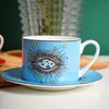 Керамическая чашка для кофейных кружков с большим глазом набор европейской творческой домашней посуды послеобеденный чай чай